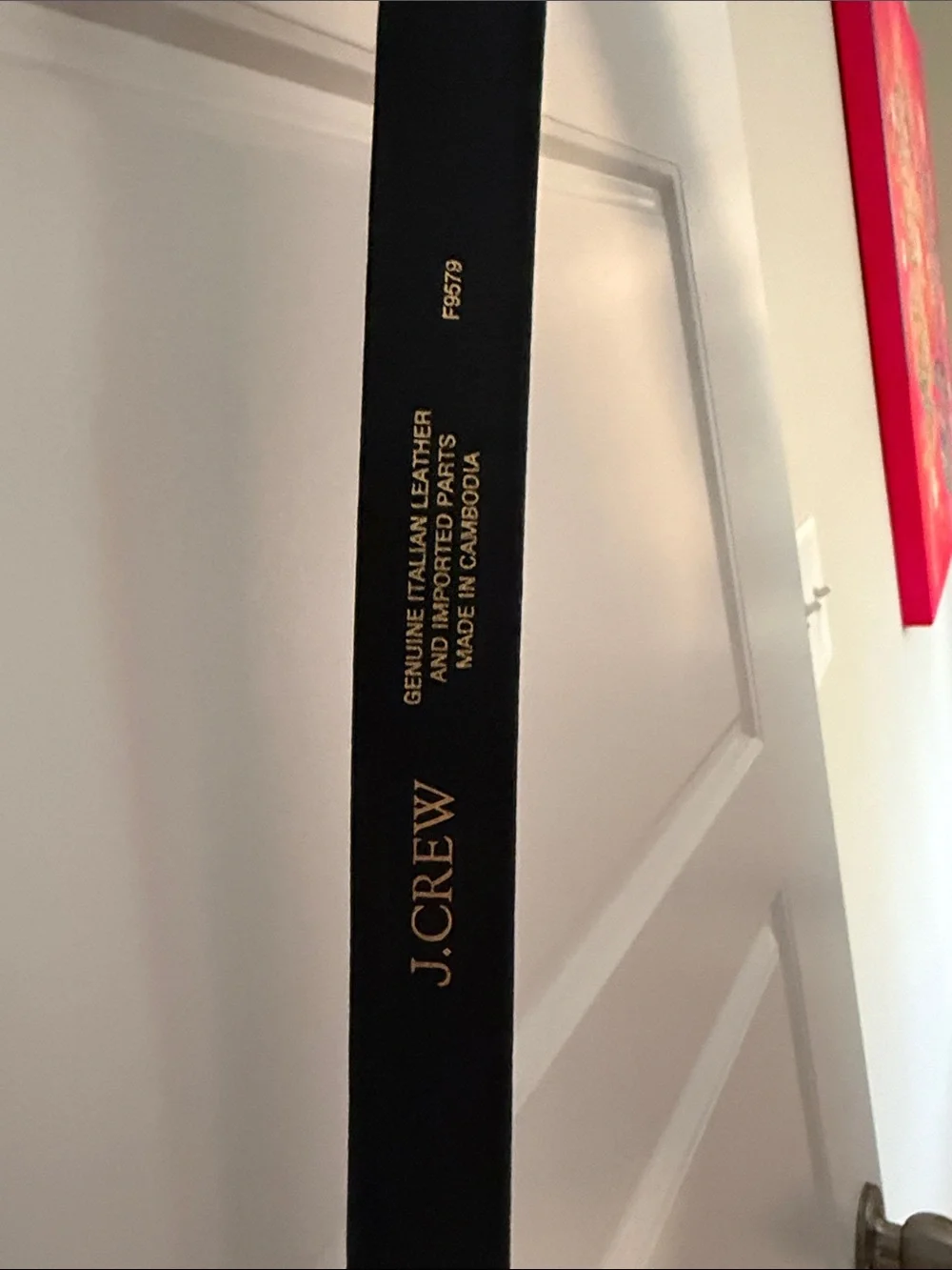 J. Crew Black Leather Narrow Belt with Silver Buckle - Picture 2 of 4